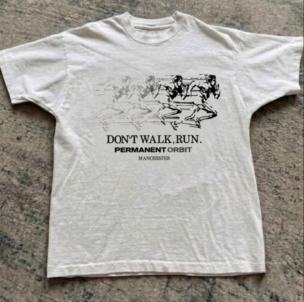 Permanent Orbit Manchester Don't Walk Run White T-Shirt